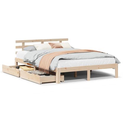 Bed Frame with Drawers without Mattress 150x200 cm King Size