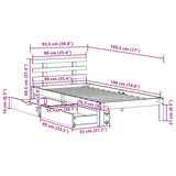 Bed Frame with Drawers without Mattress Wax Brown 90x190 cm Single