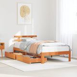 Bed Frame with Drawers without Mattress Wax Brown 90x200 cm