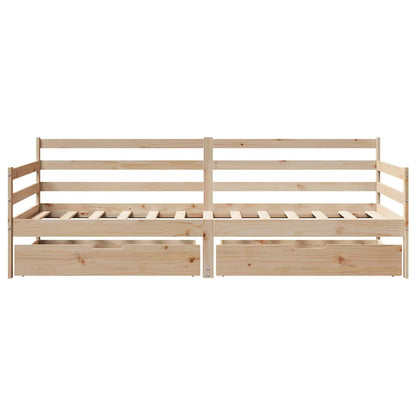 Daybed with Drawers without Mattress 90x190 cm Single Solid Wood