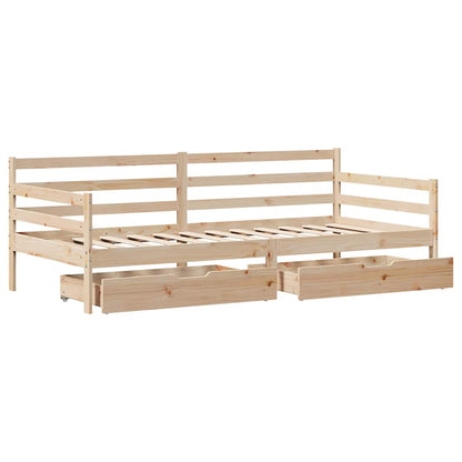 Daybed with Drawers without Mattress 90x190 cm Single Solid Wood