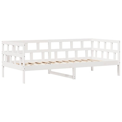Daybed with Drawers without Mattress White 90x190 cm Single Solid Wood
