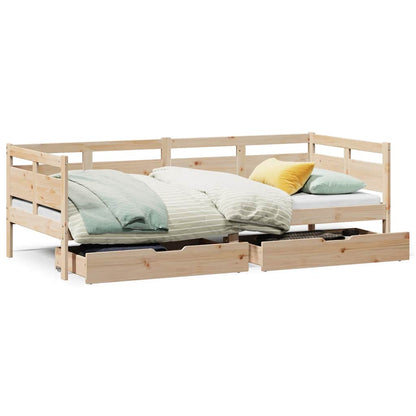 Daybed with Drawers without Mattress 90x190 cm Single Solid Wood
