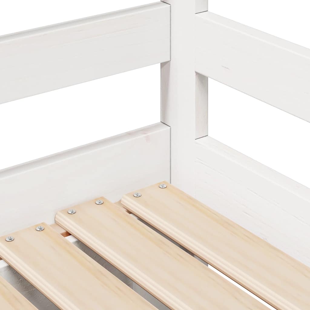 Daybed with Drawers without Mattress White 90x200 cm Solid Wood