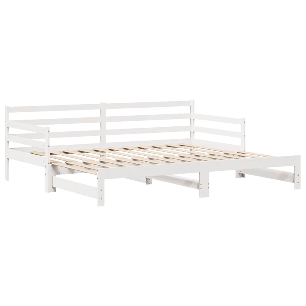 Daybed with Drawers without Mattress White 90x200 cm Solid Wood