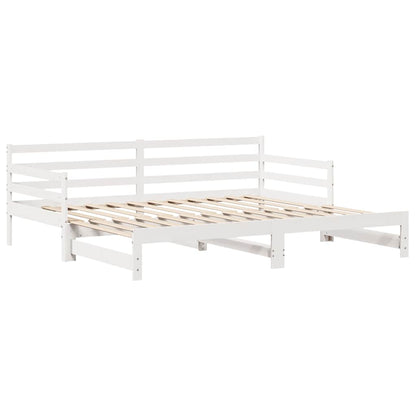 Daybed with Drawers without Mattress White 90x200 cm Solid Wood