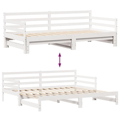 Daybed with Drawers without Mattress White 90x200 cm Solid Wood