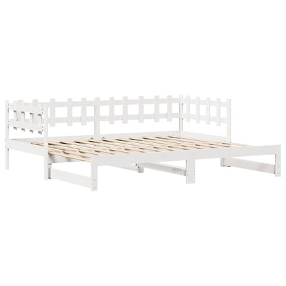 Daybed with Trundle and Drawers without Mattress White 90x200 cm
