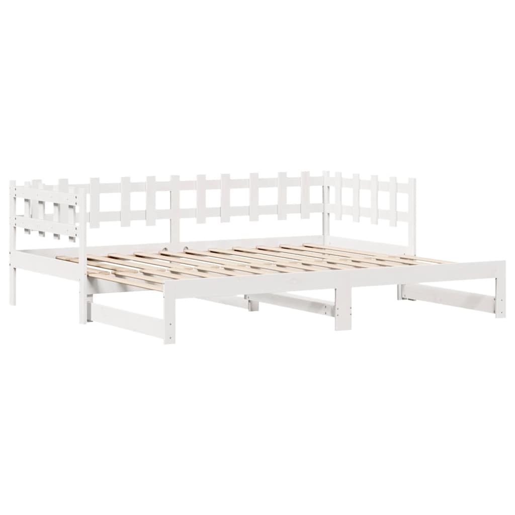 Daybed with Trundle and Drawers without Mattress White 90x190 cm Single