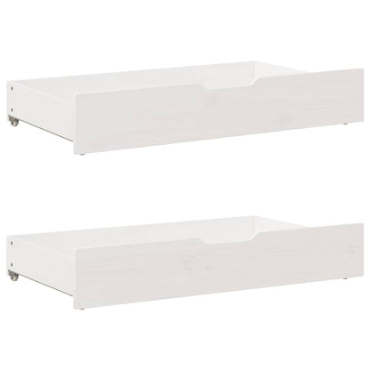 Daybed with Trundle and Drawers without Mattress White 90x190 cm Single