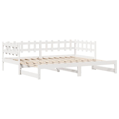 Daybed with Trundle and Drawers without Mattress White 90x190 cm Single