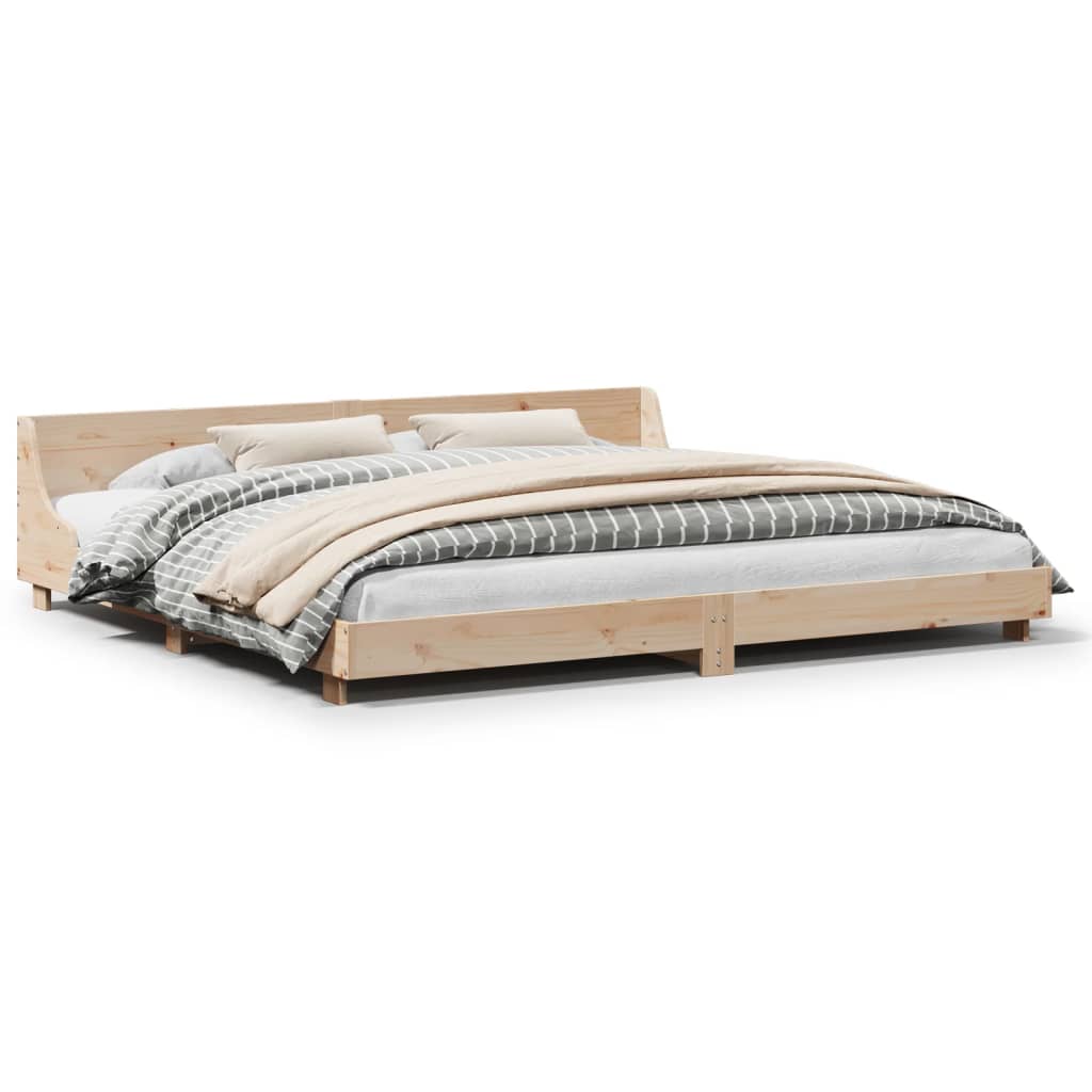 Bed Frame without Mattress 200x200 cm Solid Wood Pine