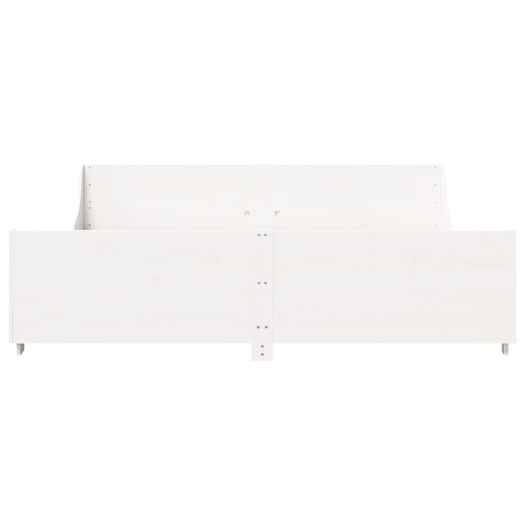 Bed Frame without Mattress White 200x200 cm Solid Wood Pine
