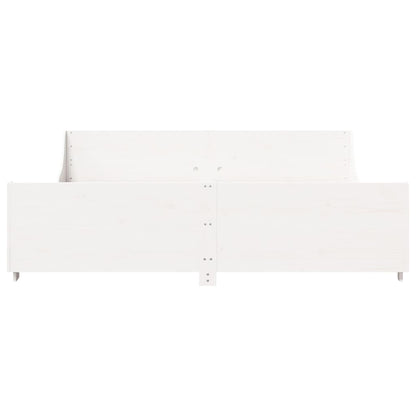 Bed Frame without Mattress White 200x200 cm Solid Wood Pine