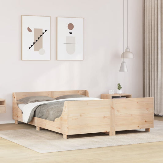 Bed Frame without Mattress 160x200 cm Solid Wood Pine