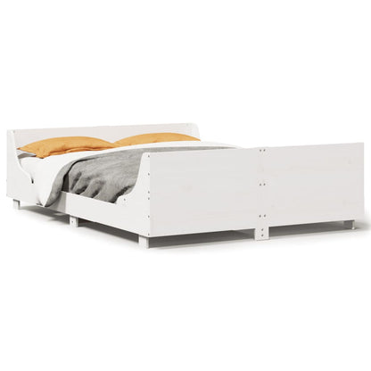 Bed Frame without Mattress White 160x200 cm Solid Wood Pine