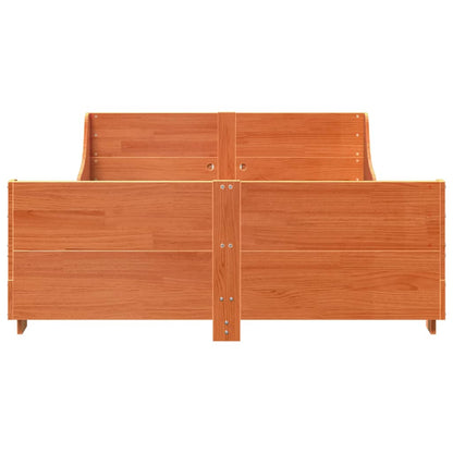 Bed Frame without Mattress Wax Brown 140x190 cm Solid Wood Pine