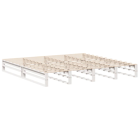 Bed Frame without Mattress White 180x200 cm Super King Solid Wood Pine