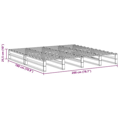 Bed Frame without Mattress Wax Brown 180x200 cm Super King Solid Wood Pine
