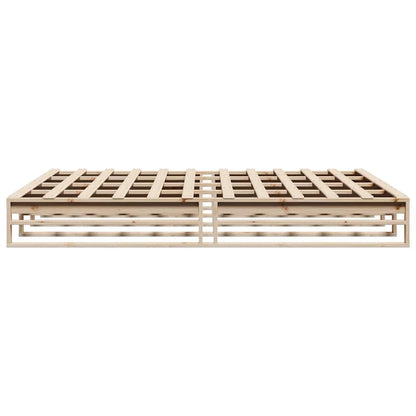 Bed Frame without Mattress 200x200 cm Solid Wood Pine
