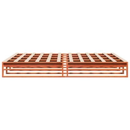Bed Frame without Mattress Wax Brown 200x200 cm Solid Wood Pine