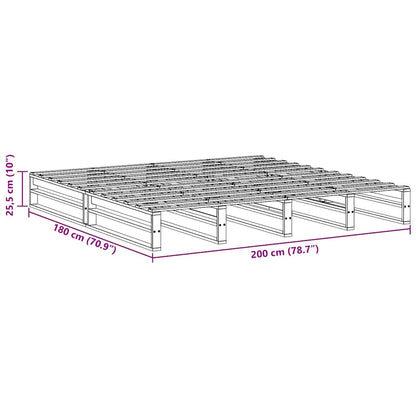 Bed Frame without Mattress Wax Brown 200x200 cm Solid Wood Pine