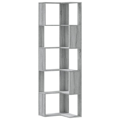Corner Bookcase 5-Tier Grey Sonoma 50x50x179 cm Engineered Wood