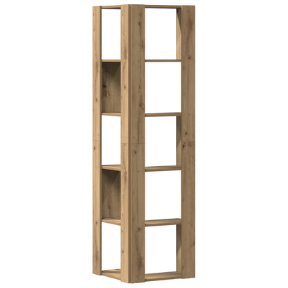 Corner Bookcase 5-Tier Artisian Oak 50x50x179 cm Engineered Wood