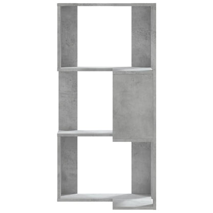 Corner Bookcase 3-Tier Concrete Grey 50x50x102 cm Engineered Wood
