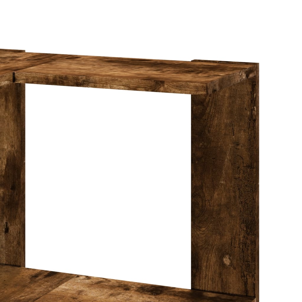 Corner Bookcase 3-Tier Smoked Oak 50x50x102 cm Engineered Wood