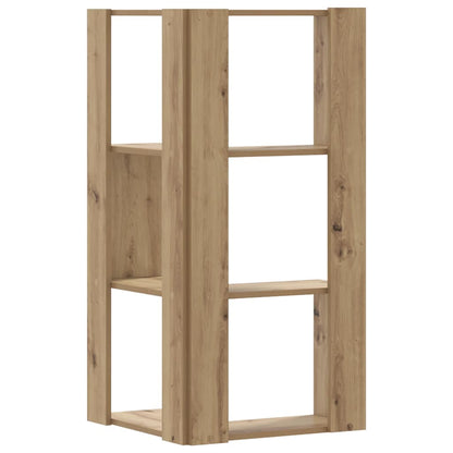 Corner Bookcase 3-Tier Artisian Oak 50x50x102 cm Engineered Wood
