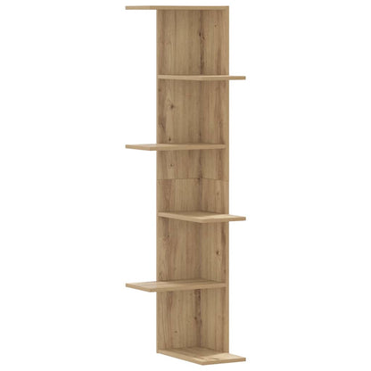 Wall Corner Shelf Artisian Oak 36.5x36.5x140 cm Engineered Wood