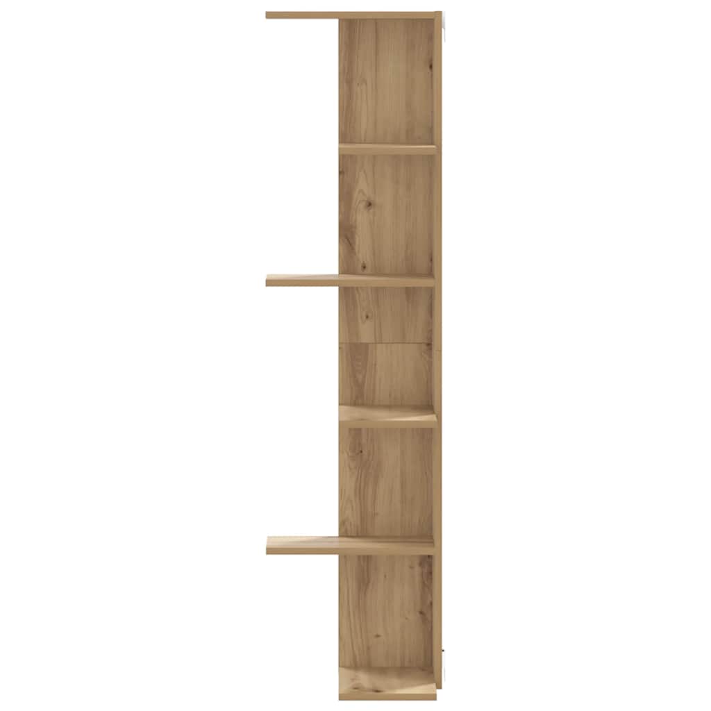 Wall Corner Shelf Artisian Oak 36.5x36.5x140 cm Engineered Wood
