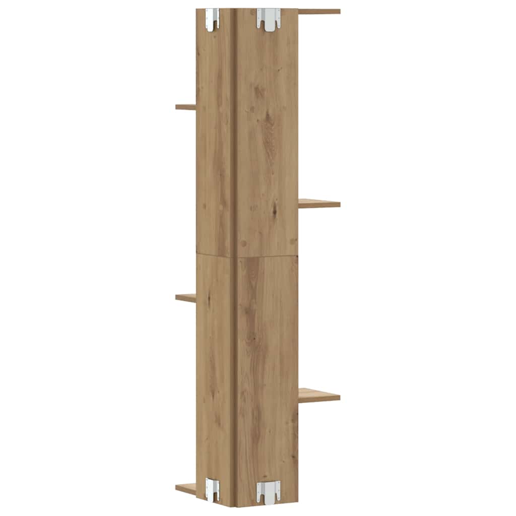 Wall Corner Shelf Artisian Oak 36.5x36.5x140 cm Engineered Wood