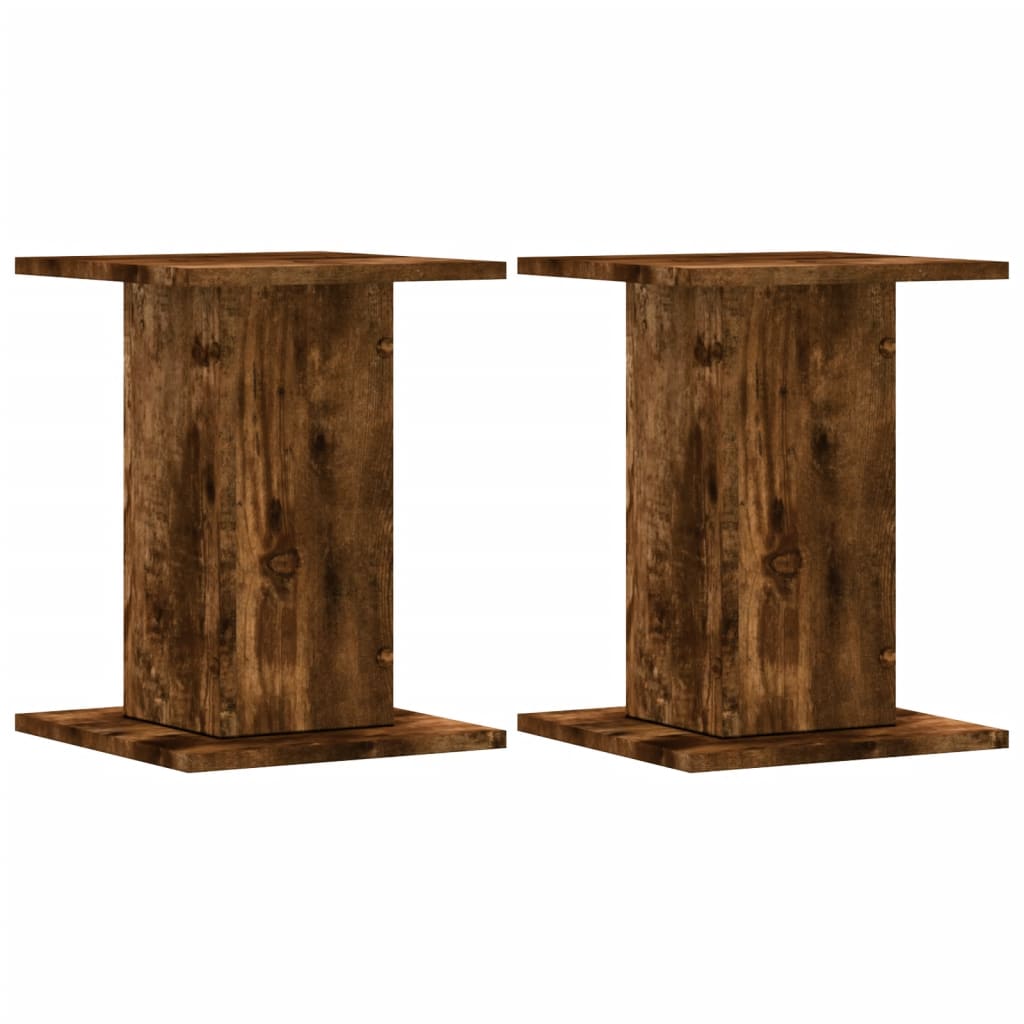 Speaker Stands 2 pcs Smoked Oak 30x30x40 cm Engineered Wood