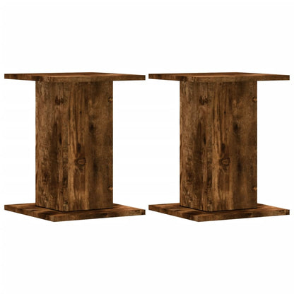 Speaker Stands 2 pcs Smoked Oak 30x30x40 cm Engineered Wood