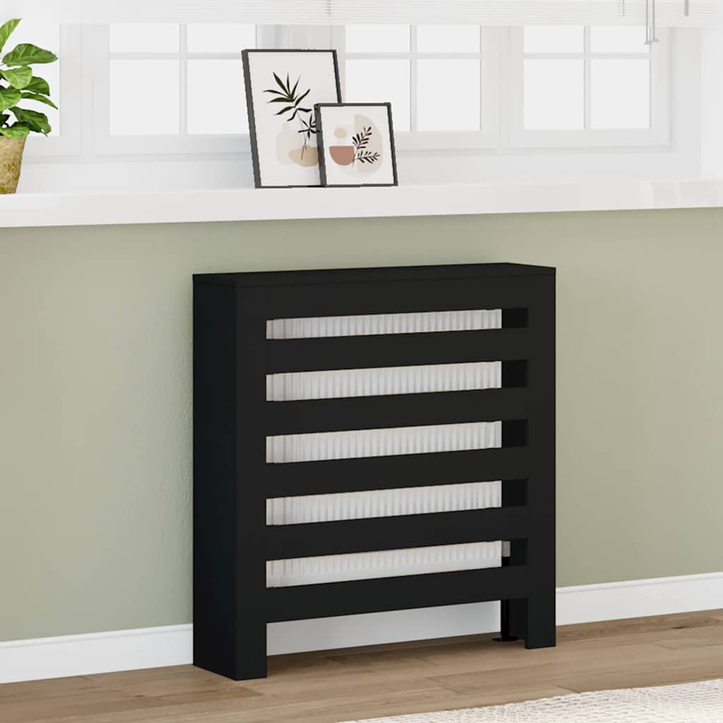 Radiator Cover Black 78x20x82 cm Engineered Wood