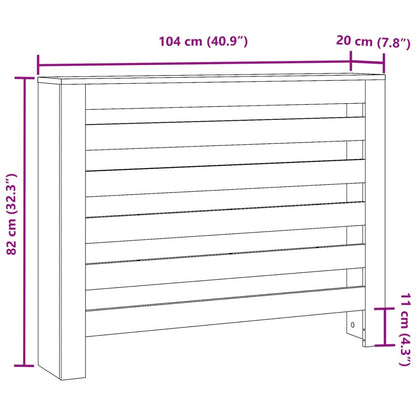 Radiator Cover White 104x20x82 cm Engineered Wood