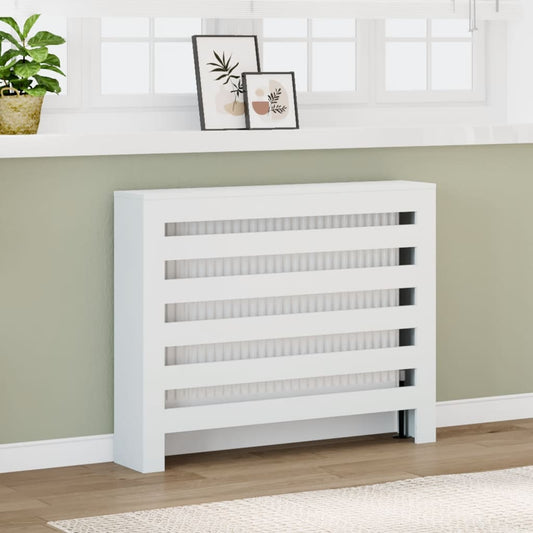 Radiator Cover White 104 x 20 x 82 cm Engineered Wood