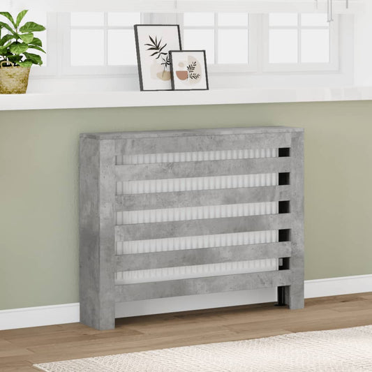 Radiator Cover Concrete Grey 104 x 20 x 82 cm Engineered Wood