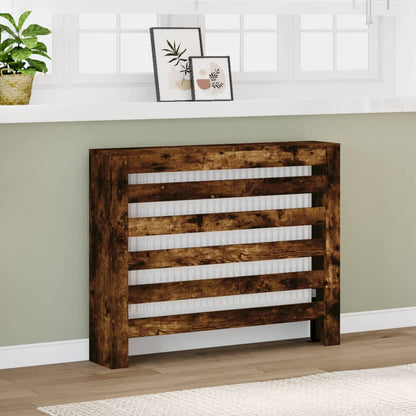 Radiator Cover Smoked Oak 104x20x82 cm Engineered Wood