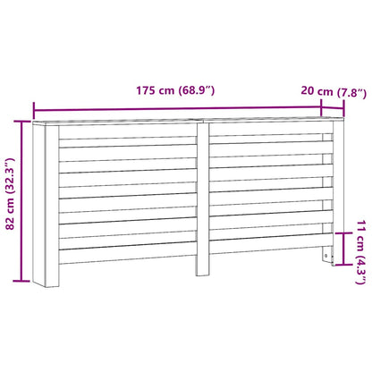 Radiator Cover Black 175x20x82 cm Engineered Wood