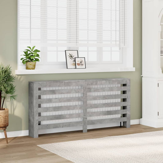 Radiator Cover Concrete Grey 175 x 20 x 82 cm Engineered Wood