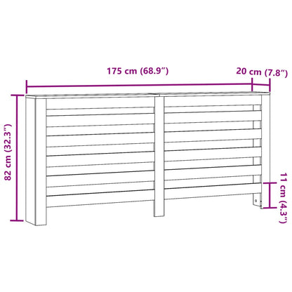 Radiator Cover Old Wood 175x20x82 cm Engineered Wood