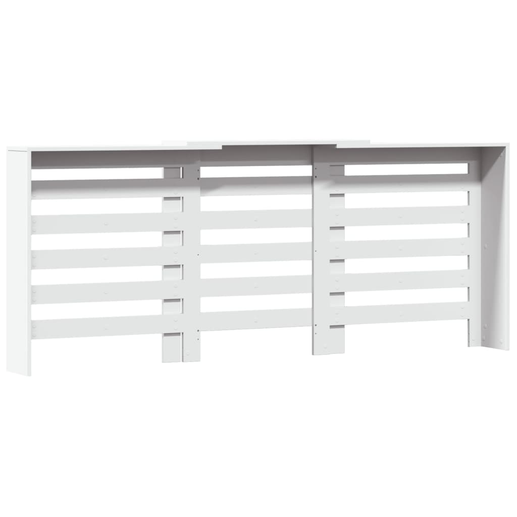 Radiator Cover White 205x21,5x83,5 cm Engineered Wood