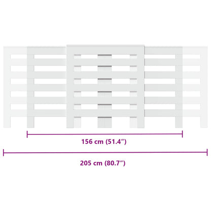 Radiator Cover White 205x21,5x83,5 cm Engineered Wood