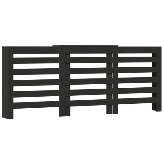 Radiator Cover Black 205 x 21.5 x 83.5 cm Engineered Wood