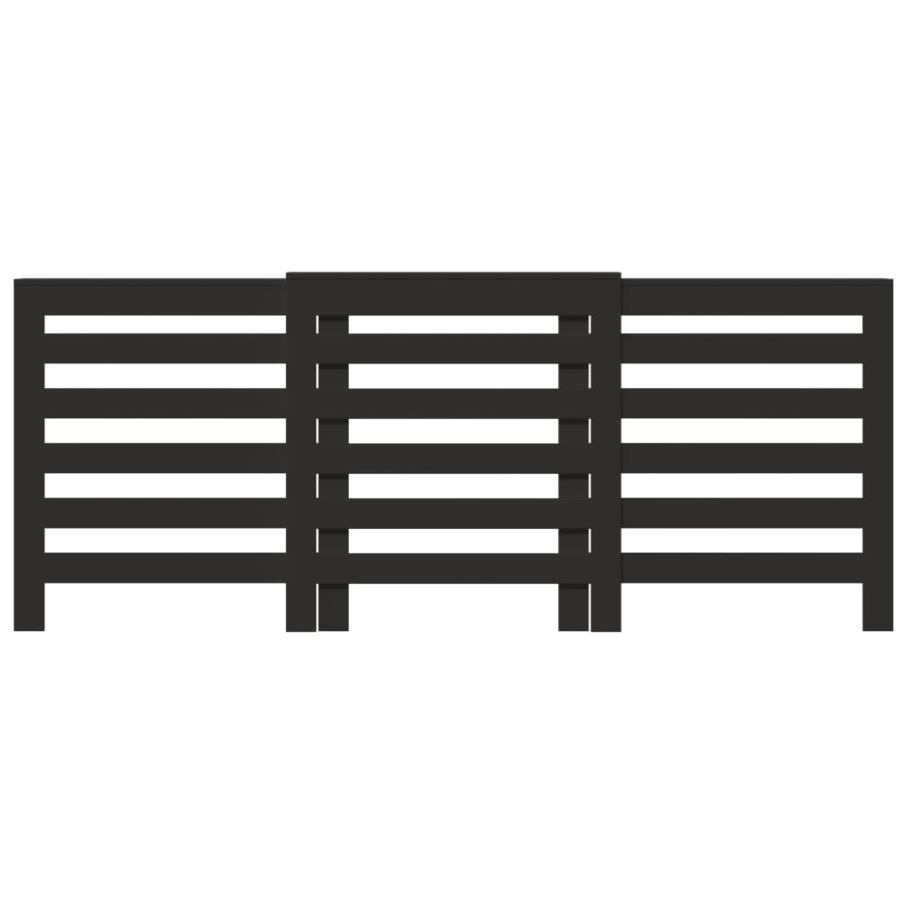 Radiator Cover Black 205x21,5x83,5 cm Engineered Wood