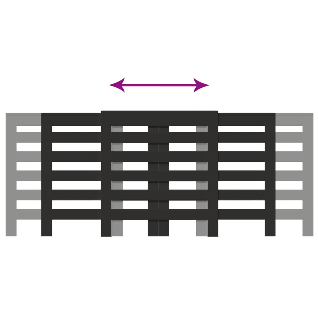 Radiator Cover Black 205x21,5x83,5 cm Engineered Wood