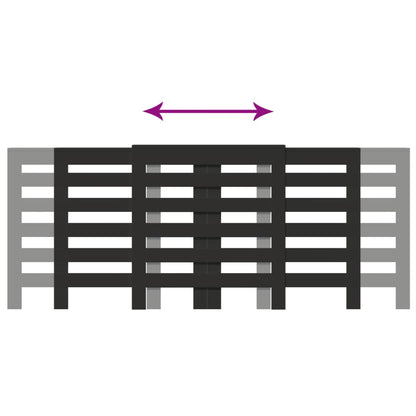 Radiator Cover Black 205x21,5x83,5 cm Engineered Wood